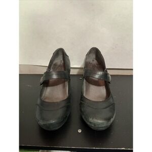 Abeo Womens Black Leather Mary Jane Pumps Size 7N 2.5 Inch Heel